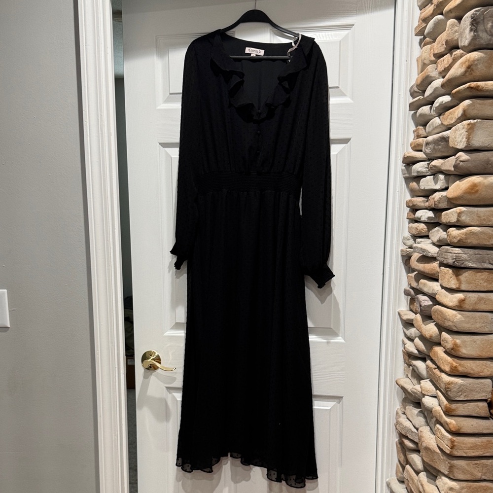 Nanette Lepore Black Long Sleeve Dress